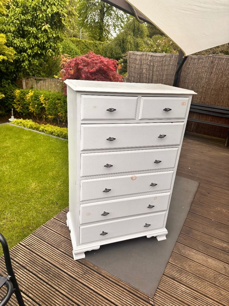 White Painted Pine Chest of Drawers