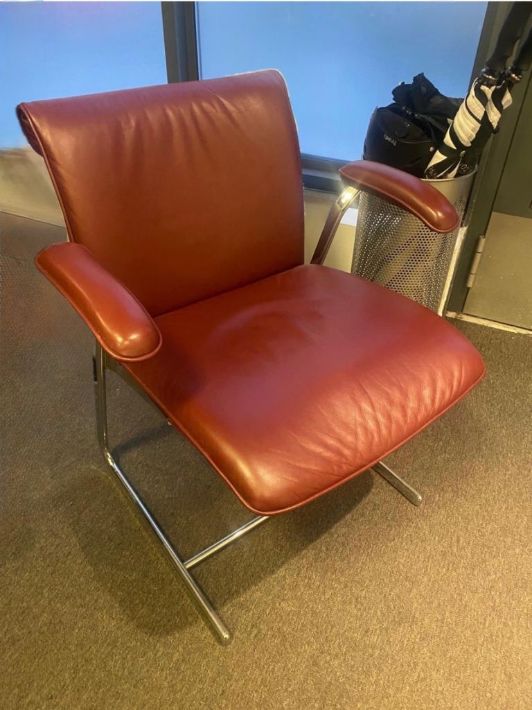 Stylish Burgundy Leather Chairs (Set of 4)