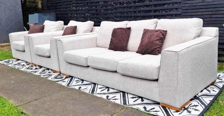 Beige M&S Sofas..🎄🎄Delivery included WV, WS and DY Postcodes 
