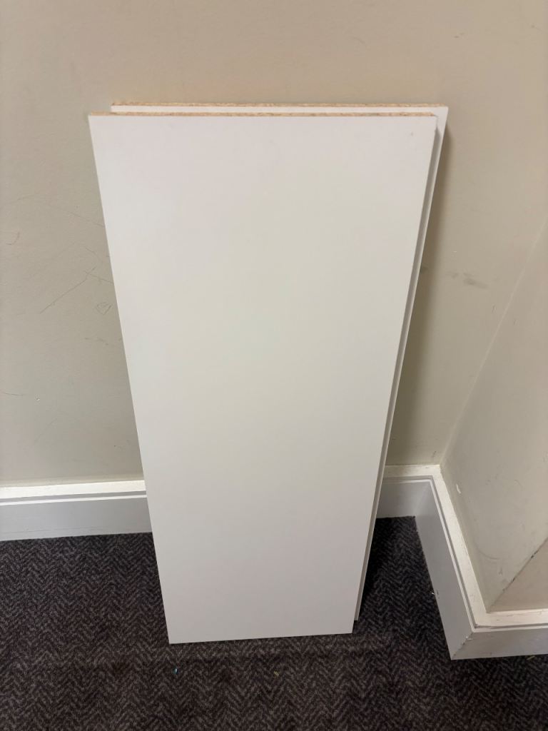 image for IKEA BESTA white wood panel x2 and shelf x2