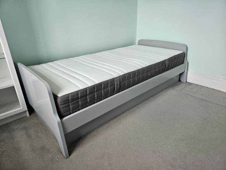 Single solid wood bed + IKEA Hovag mattress