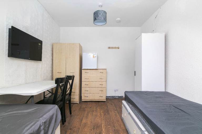 Single bed in shared room.