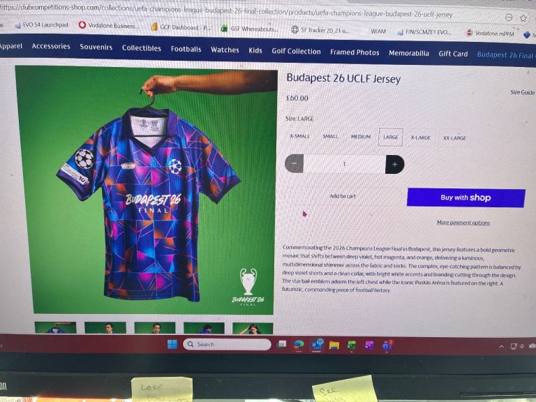 UEFA Budapest 26 UCLF Jersey Arsenal