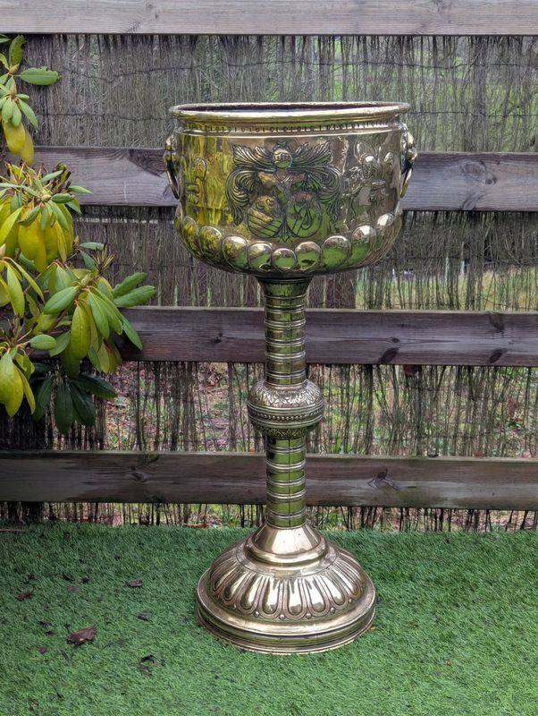 Victorian brass jardinere