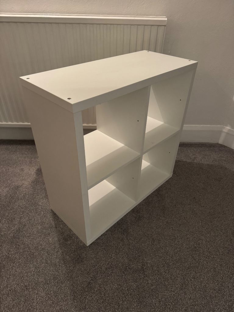 White Ikea storage shelving unit 
