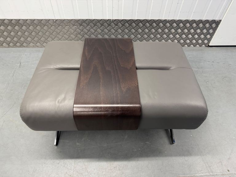 Ekornes Stressless ‘Stella’ Large Grey Leather Footstool / Ottoman Table Chair