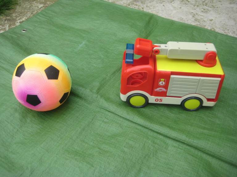 Toy Fire Engine and Small Plastic Football: 2 for £5.00
