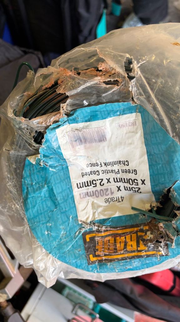 Plastic coated chain link fence