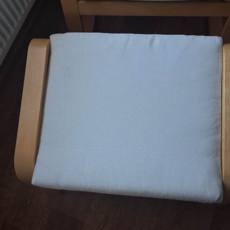 Ikea Poang rocking chair and stool.