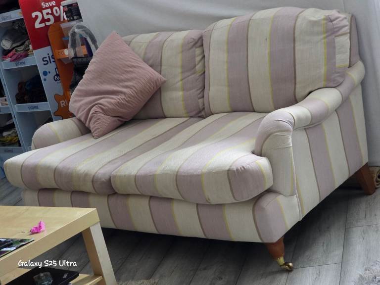 Striped Two-Seater Sofa – Good Condition