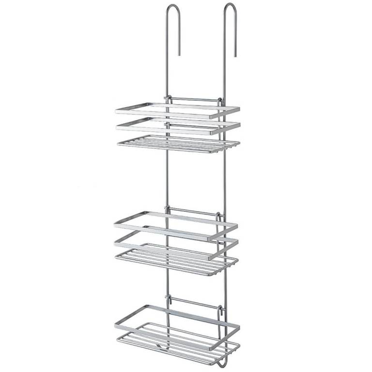 Chrome Shower Caddy with Adjustable Shelves 
