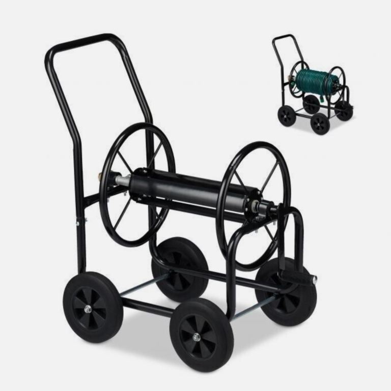 NEW Garden Hose Reel Trolley Portable Water Pipe Free Standing Heavy Duty Hose Cart