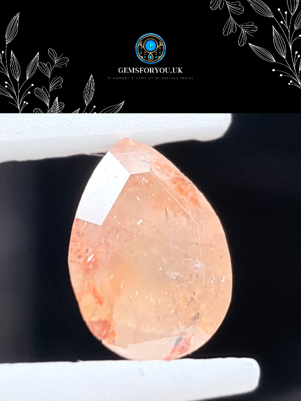 0.14CT natural diamond brilliant pear cut peach clarity i3 dimensions 4.27mm x 3.02mm x 1.77mm