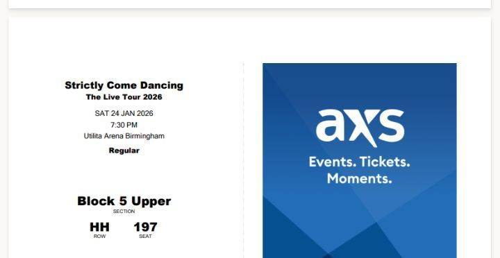 Tickets for strictly come dancing live tour Birmingham 
