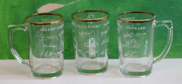REDUCED! Surrey Cricketer Tankards - set of 10