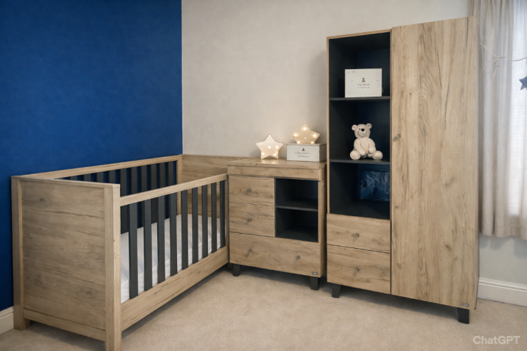 Wooden Baby Cot Bed and Matching Nursery Furniture Set