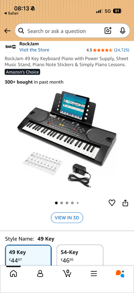 Rockjam 49 key keyboard