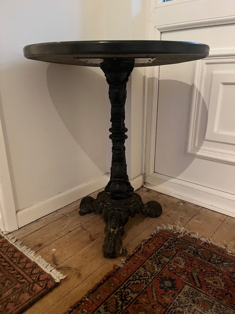 Vintage Heavy Cast Iron Base Pub Table 