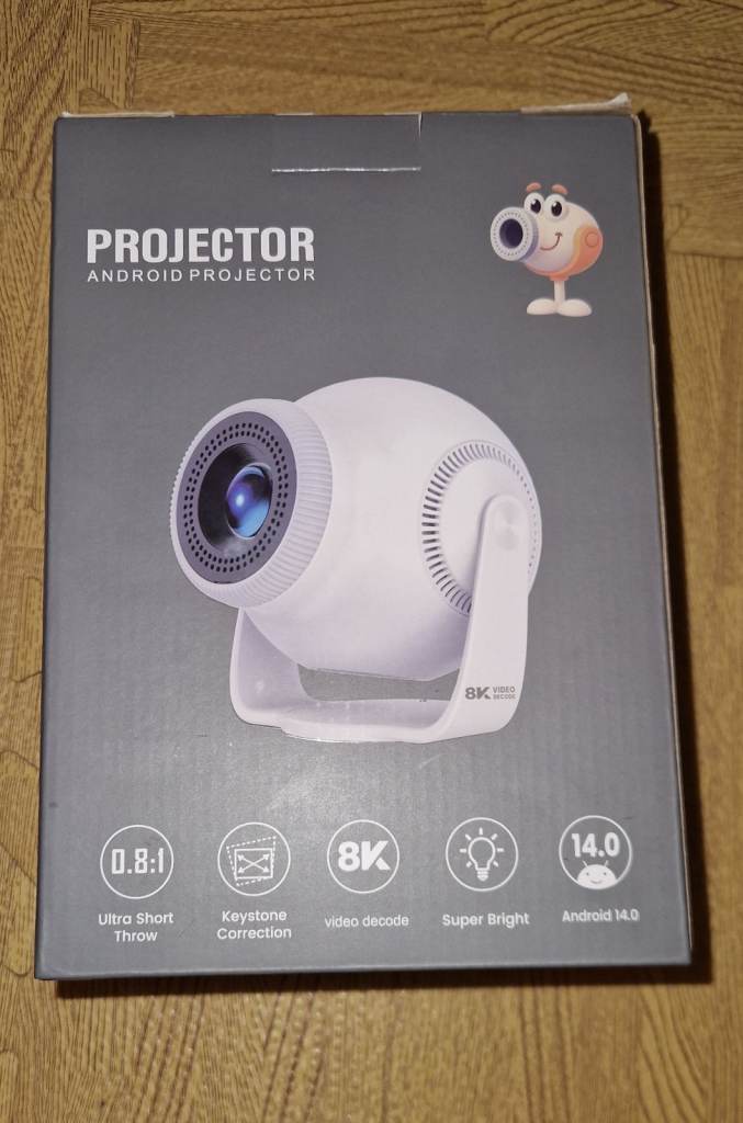 Smart Mini Projector - Android 14.0, 8K Video Decode, Ultra Short Throw (New)