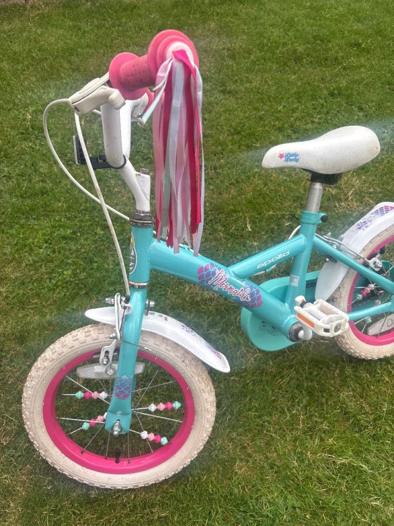 Girls Apollo Mermaid Kids Bike - Teal & Pink, Good Condition