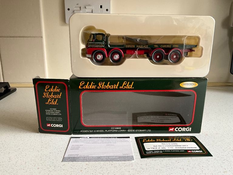 Corgi CC10805 Foden S21 8 Wheel Platform Lorry Eddie Stobart - Limited Edition Certificate, Boxed