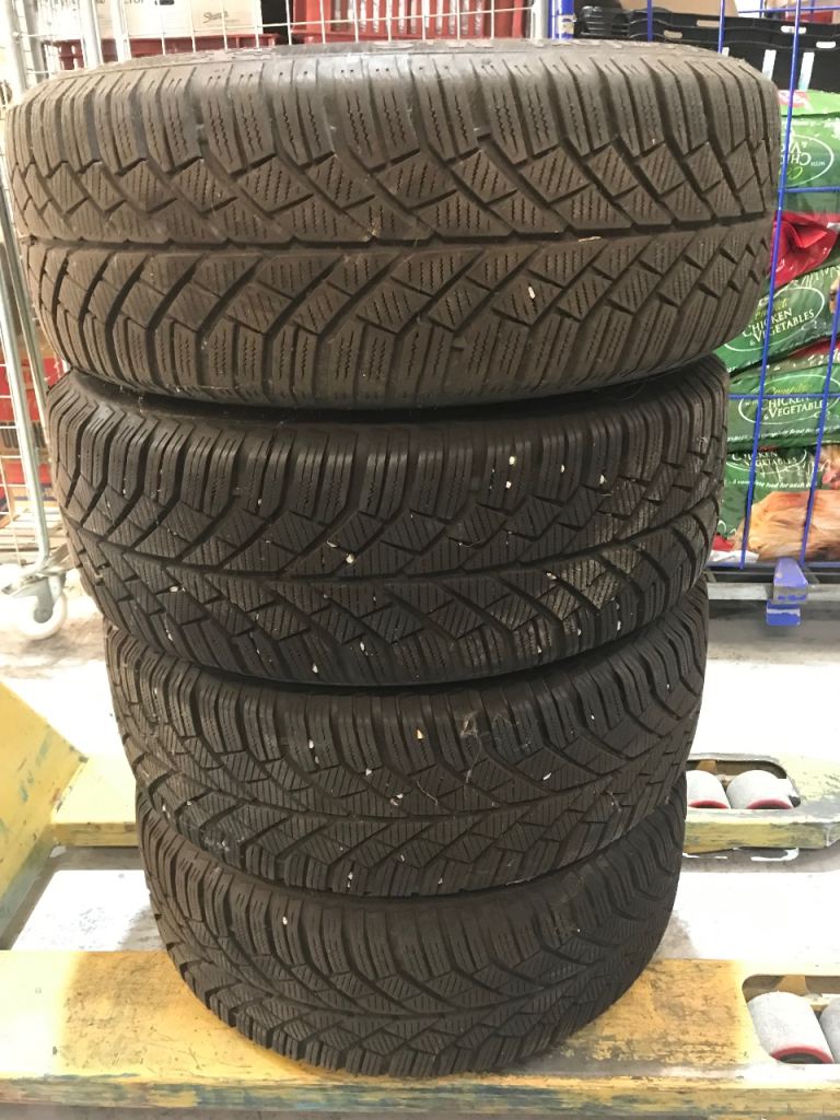 4x Winter tyres on steel wheels 205 55 R16 T for Audi 2007-15
