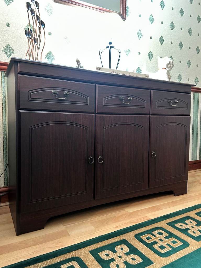 Vintage Sideboard Mahogany Style Rare 3 Drawer 3 Cupboard