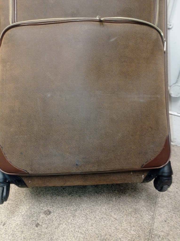 Kangol Brown Faux Leather Trolley Suitcase