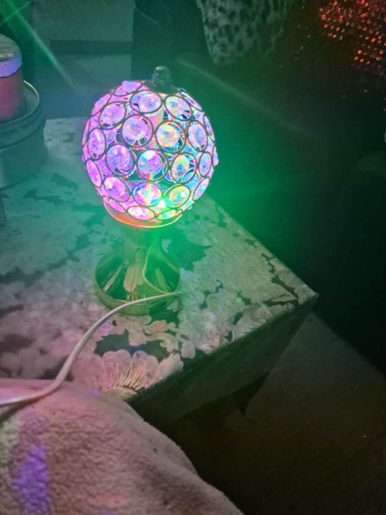 Crystal beads lamp shade multi colour 