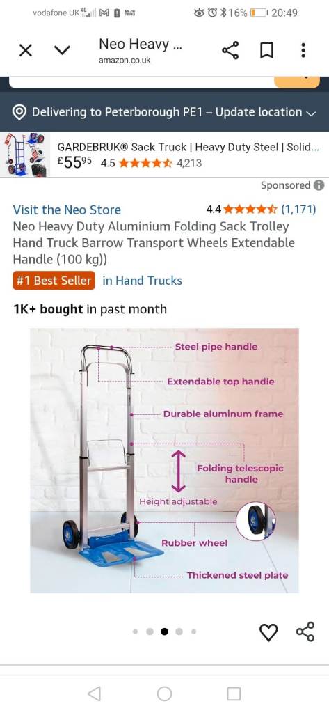 Boxed pull sack truck 