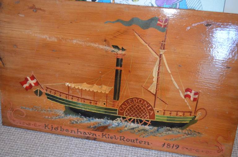 SWAP??   CALEDONIA 1819 steamer ship SCOTLAND Denmark KJOBENHAVN KIEL.ROUTEN PAINTING