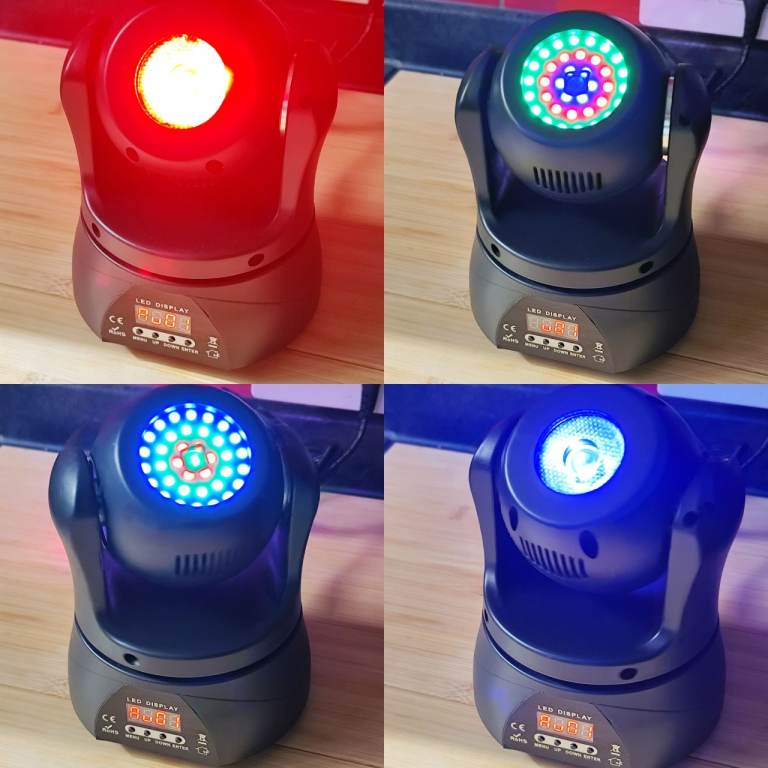 30W Mini Double-Sided Moving Head Stage Light with Green Laser