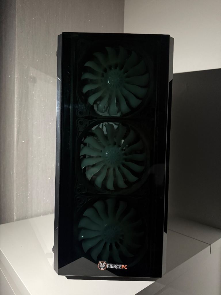 Gaming set up with monitor, keyboard and mouse and streaming kit