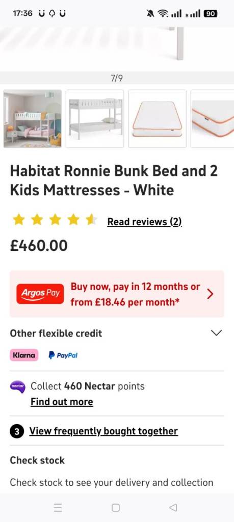 Brand new kids bunk beds from habitat- set up but never slept in 