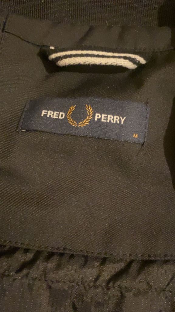 Fred Perry Black Overhead Jacket – Men's Medium, Good Condition