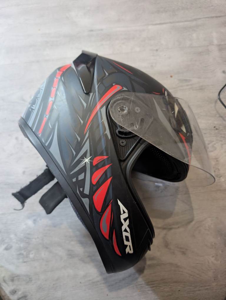 motorbike lock and helmet
