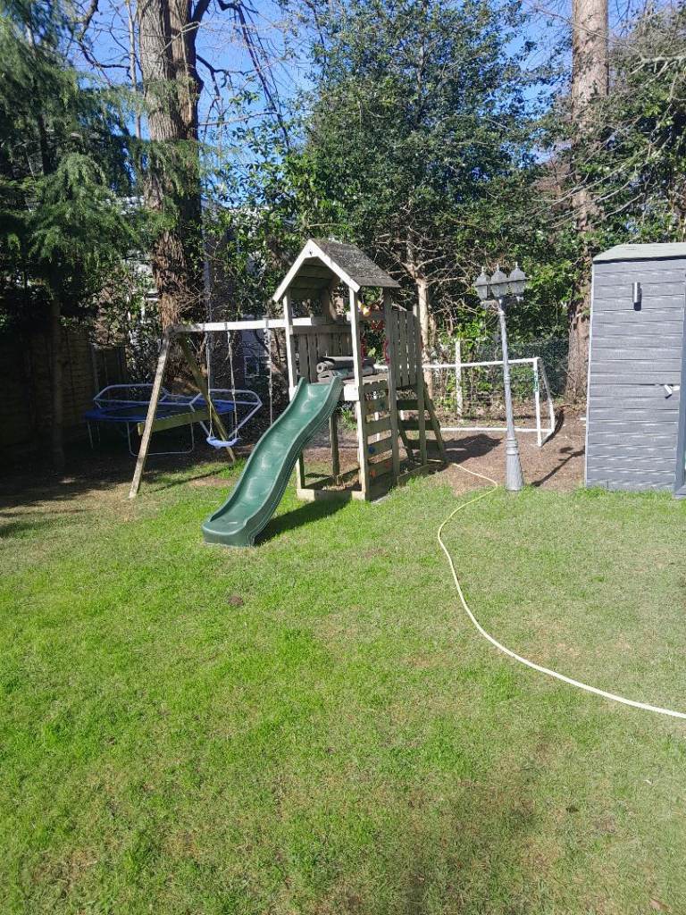 Free Kids Wooden Play Set with Slide and Swings