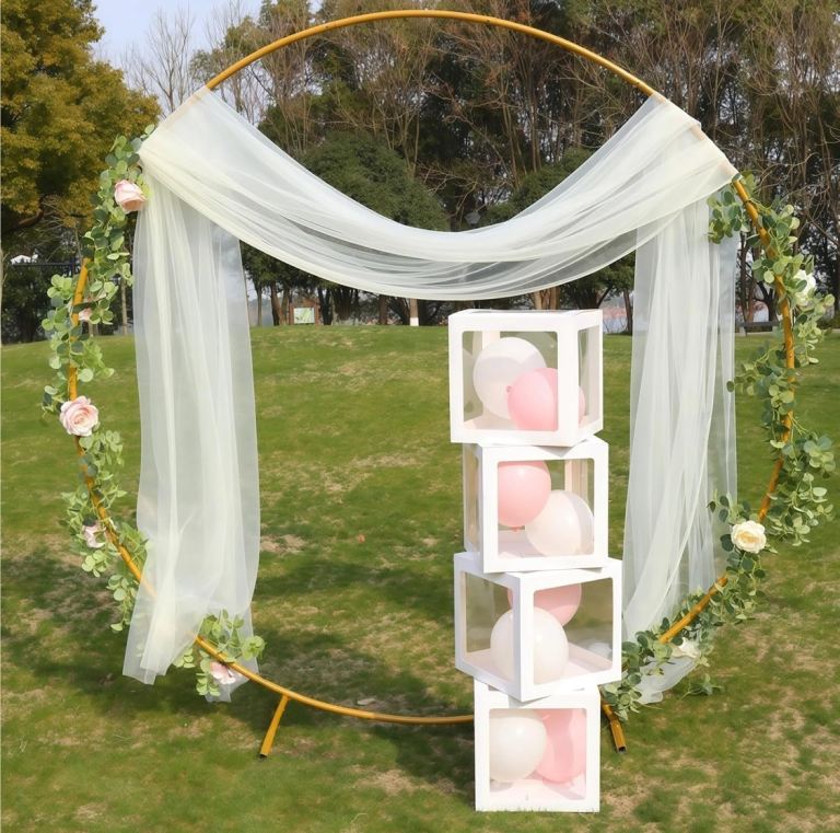 Wedding Arch Stand Arch Metal Wedding Balloon Arch Stand Circular Party Decoration Backdrop