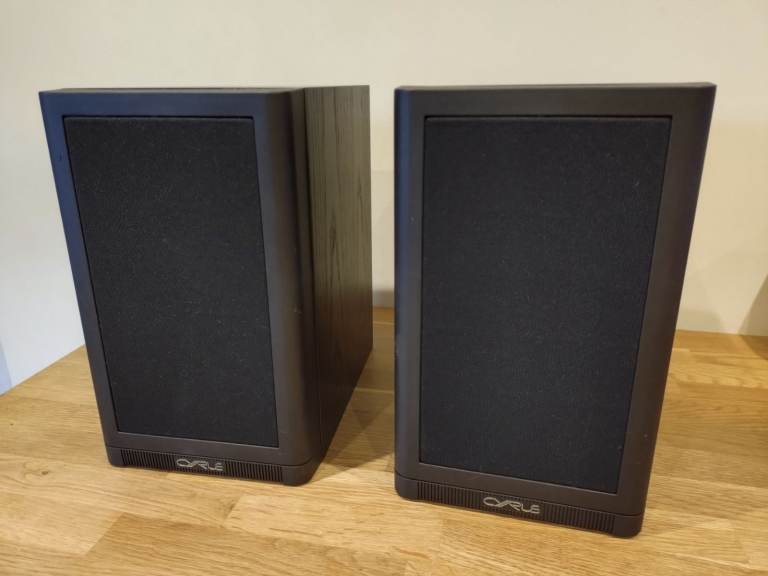 Cyrus/Mission 780 2 way bookshelf speakers in Black Ash.