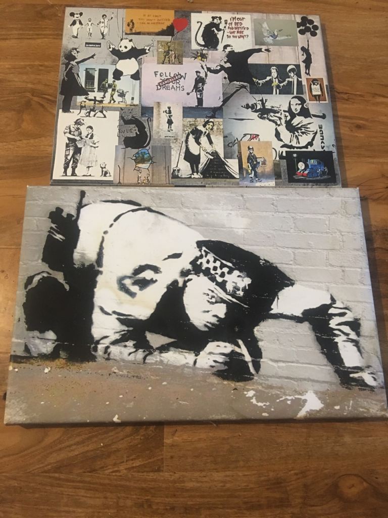 2x banksy canvas’s 
