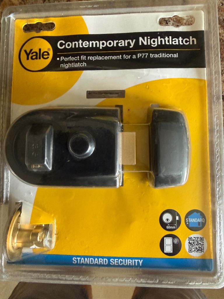 Yale Contemporary Nightlatch - Black, New in Packaging