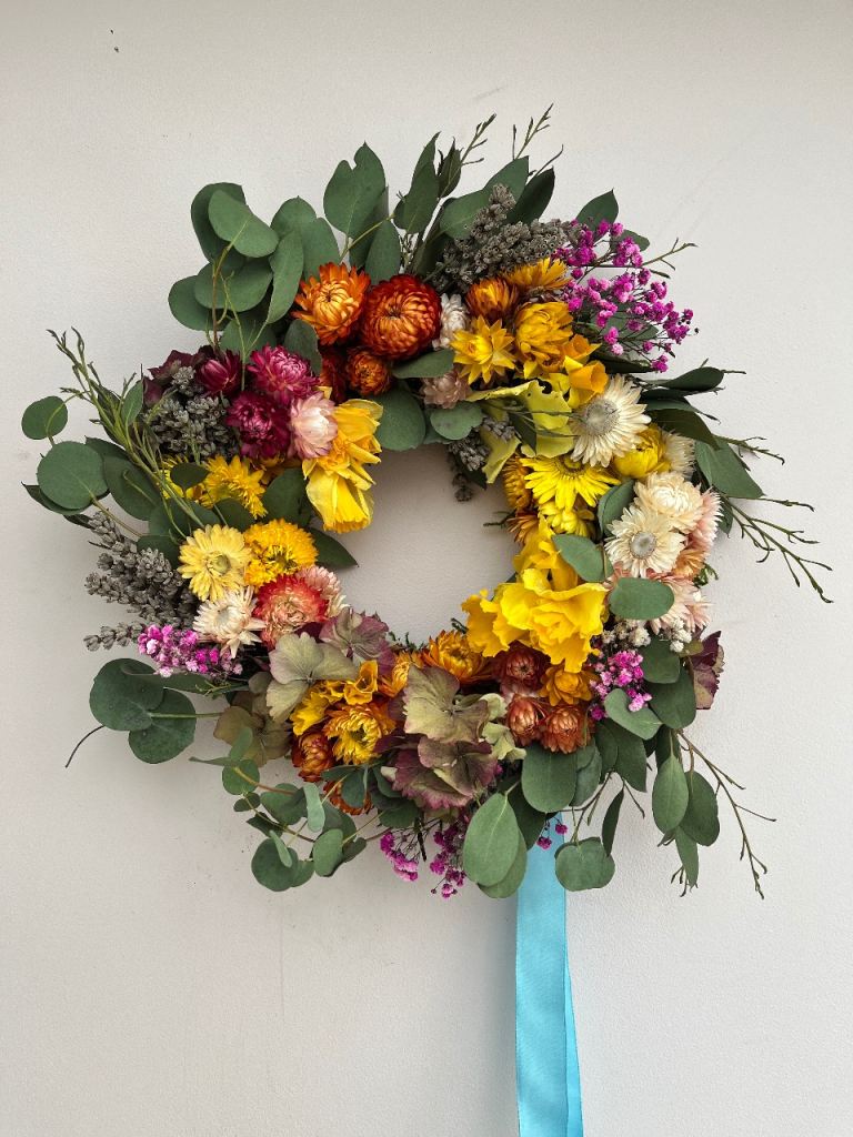 Hand made dried flower wreath 