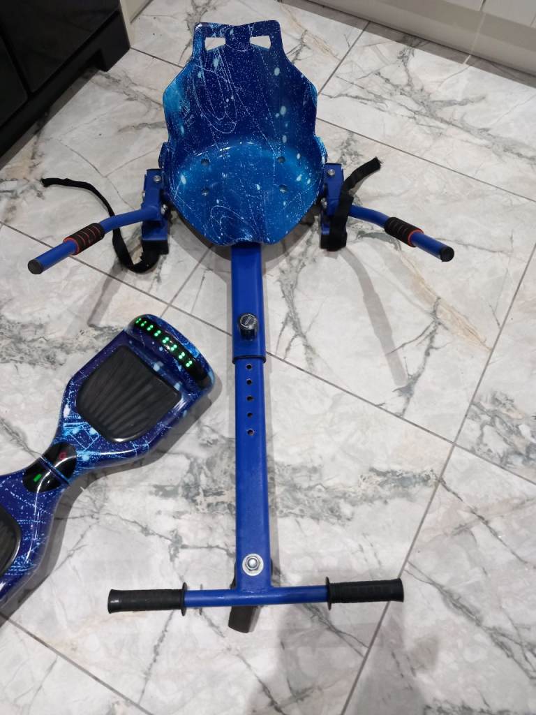 Blue Galaxy hoverboard and kart