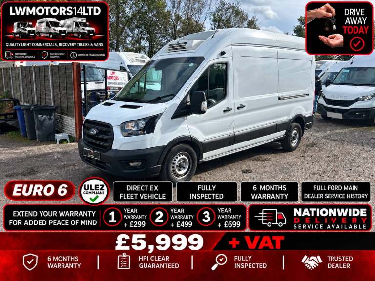 FORD TRANSIT 2.0 ECOBLUE LEADER L3H3 LWB THERMO KING FRIDGE FREEZER 2022 71 REG