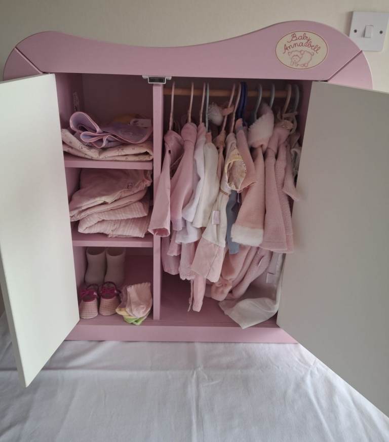 Baby Annabell wooden wardrobe
