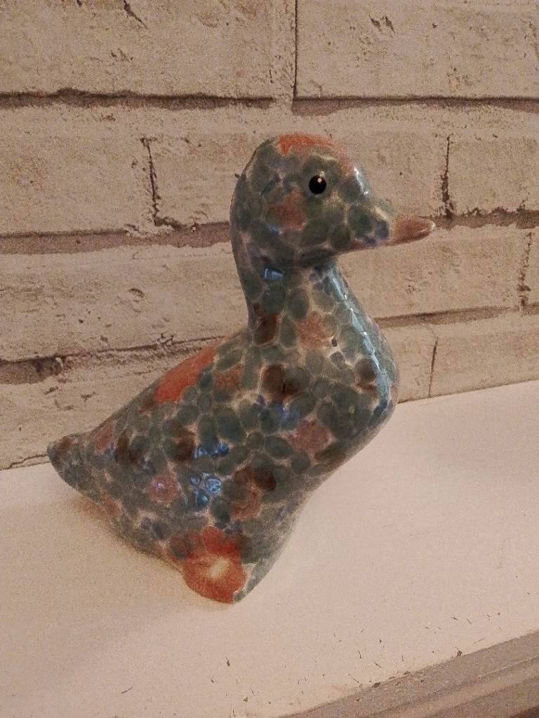 Charming Ceramic Duck Figurine – Multicoloured, Good Condition