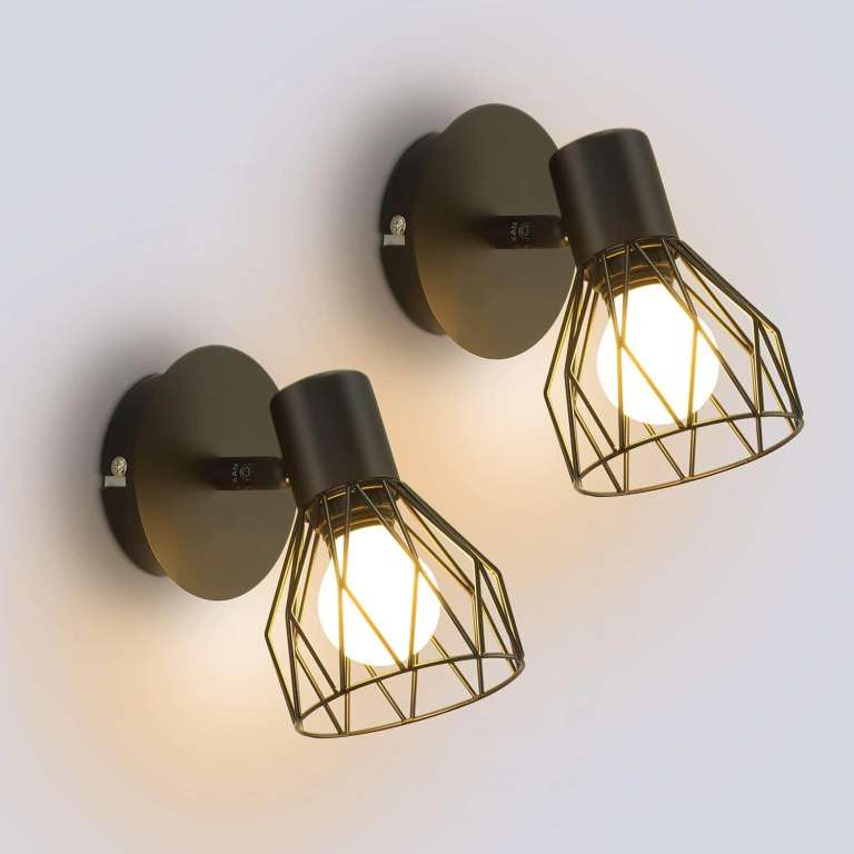Dehobo Wall Lights Industrial E14 Socket Adjustable Wire Cage New