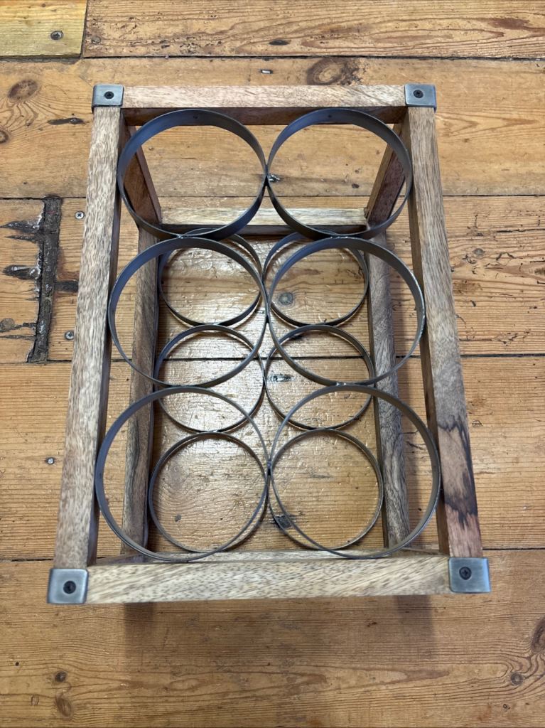 image for Two available Rustic six bottle freestanding wine rack