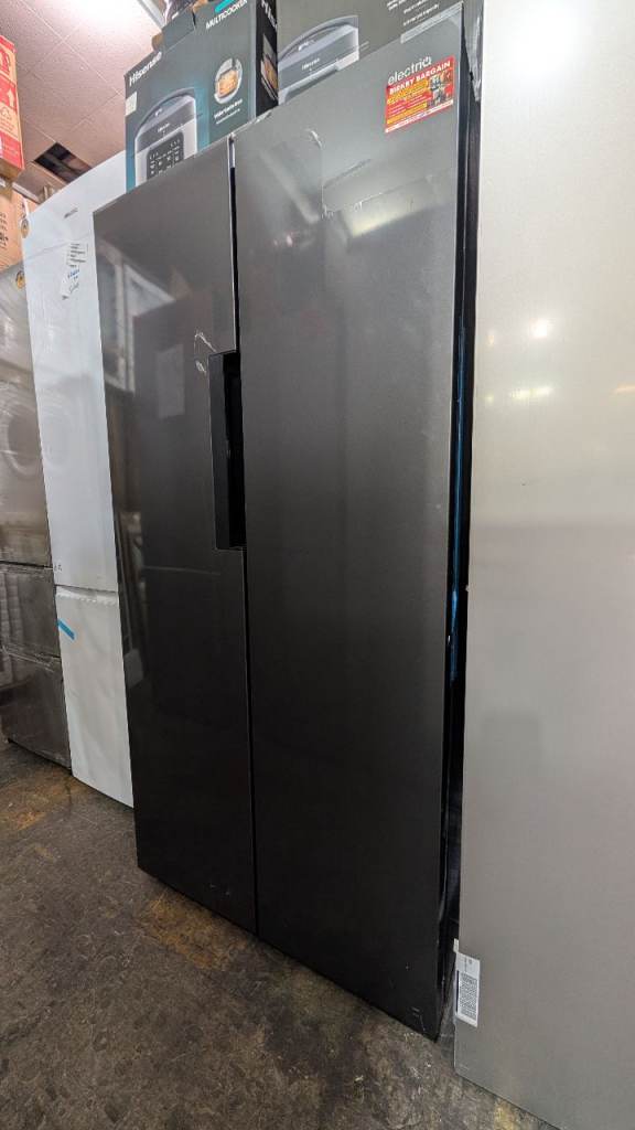 ELECTRIQ 174CM SIDE BY SIDE FRIDGE FREEZER-INNOX-LARGE 430L CAPACITY-FROST FREE-NEW/GRADED