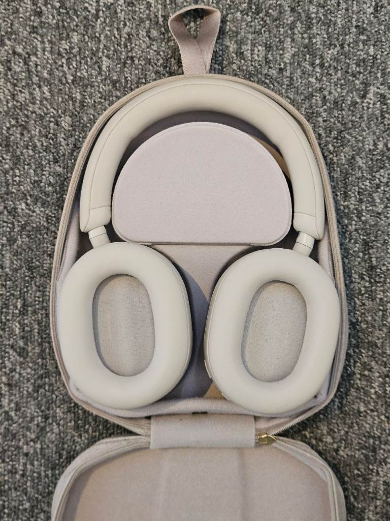 Sony WH-1000XM5 Noise Cancelling Wireless Headphones Silver - Case & Cable!